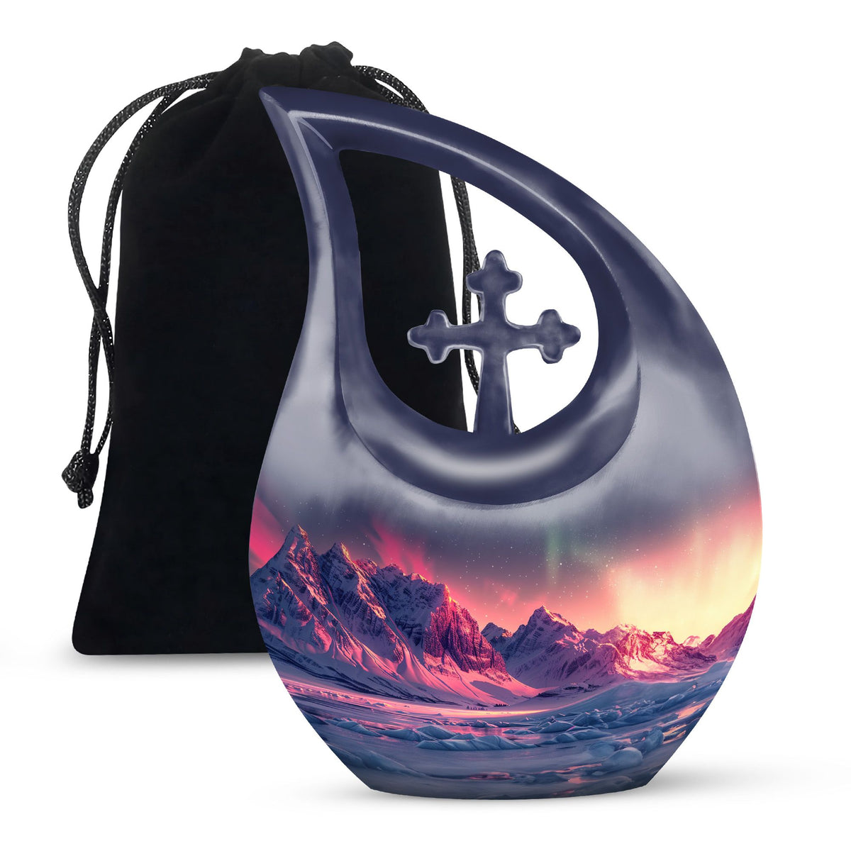 Aurora Snow Valley Urn For Ashes - Beautiful Sky Cremation Urn For Adults Ashes