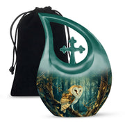 Forest Owl Funeral Urn - Artistic Cremation Urn For Adult Ashes