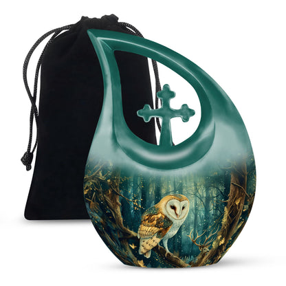 Forest Owl Funeral Urn - Artistic Cremation Urn For Adult Ashes