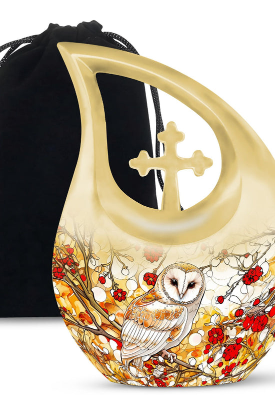 Barn Owl Urns For Ashes - Large Decorative Urn For Human Ashes