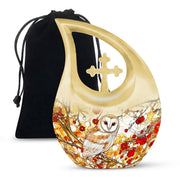 White Owl Funeral Urn – Artistic Cremation Urn For Adult Ashes