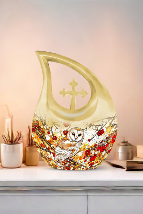 Barn Owl Urns For Ashes - Large Decorative Urn For Human Ashes