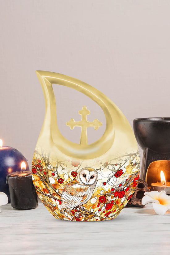 Barn Owl Urns For Ashes - Large Decorative Urn For Human Ashes