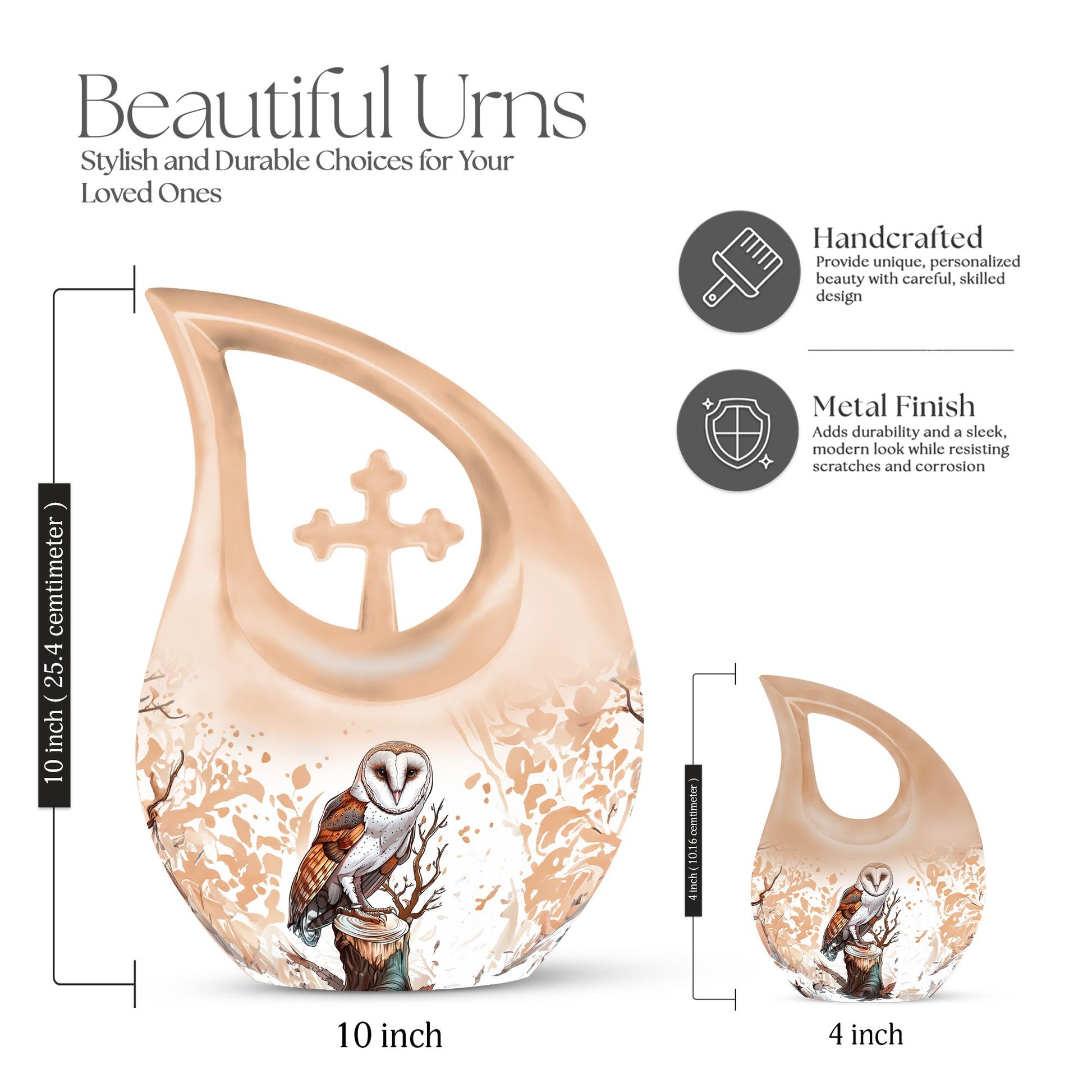 Barn Owl Urns For Ashes - Small Urn For Ashes For Women