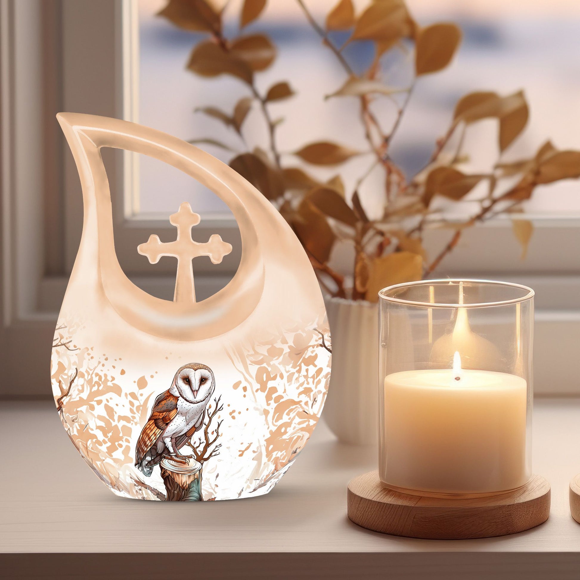 Barn Owl Urns For Ashes - Small Urn For Ashes For Women