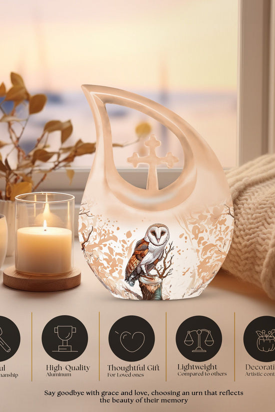 Barn Owl Urns For Ashes - Small Urn For Ashes For Women