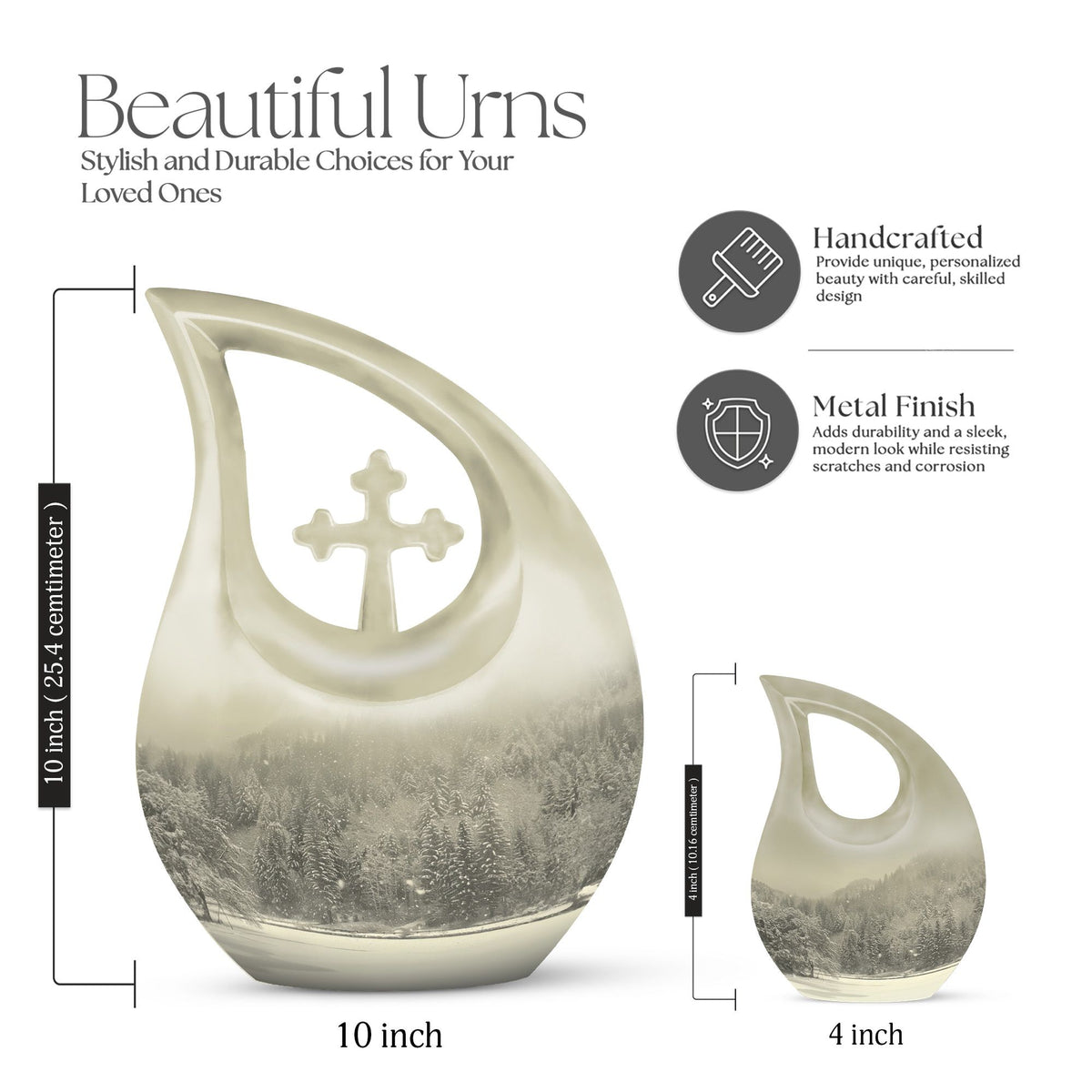 Mountain Winter Urns For Ashes - Adult Urns For Human Ashes Women