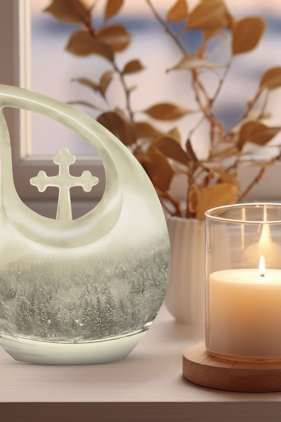Mountain Winter Urns For Ashes - Adult Urns For Human Ashes Women