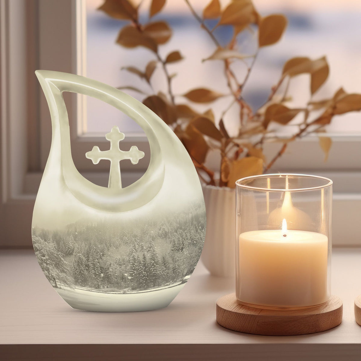 Mountain Winter Urns For Ashes - Adult Urns For Human Ashes Women