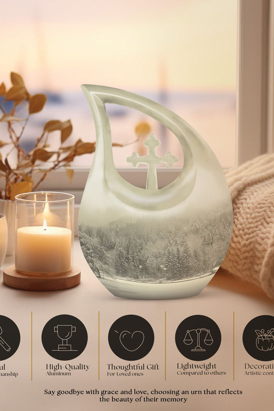 Mountain Winter Urns For Ashes - Adult Urns For Human Ashes Women
