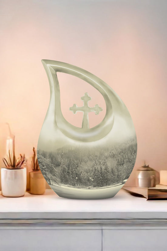 Mountain Winter Urns For Ashes - Adult Urns For Human Ashes Women