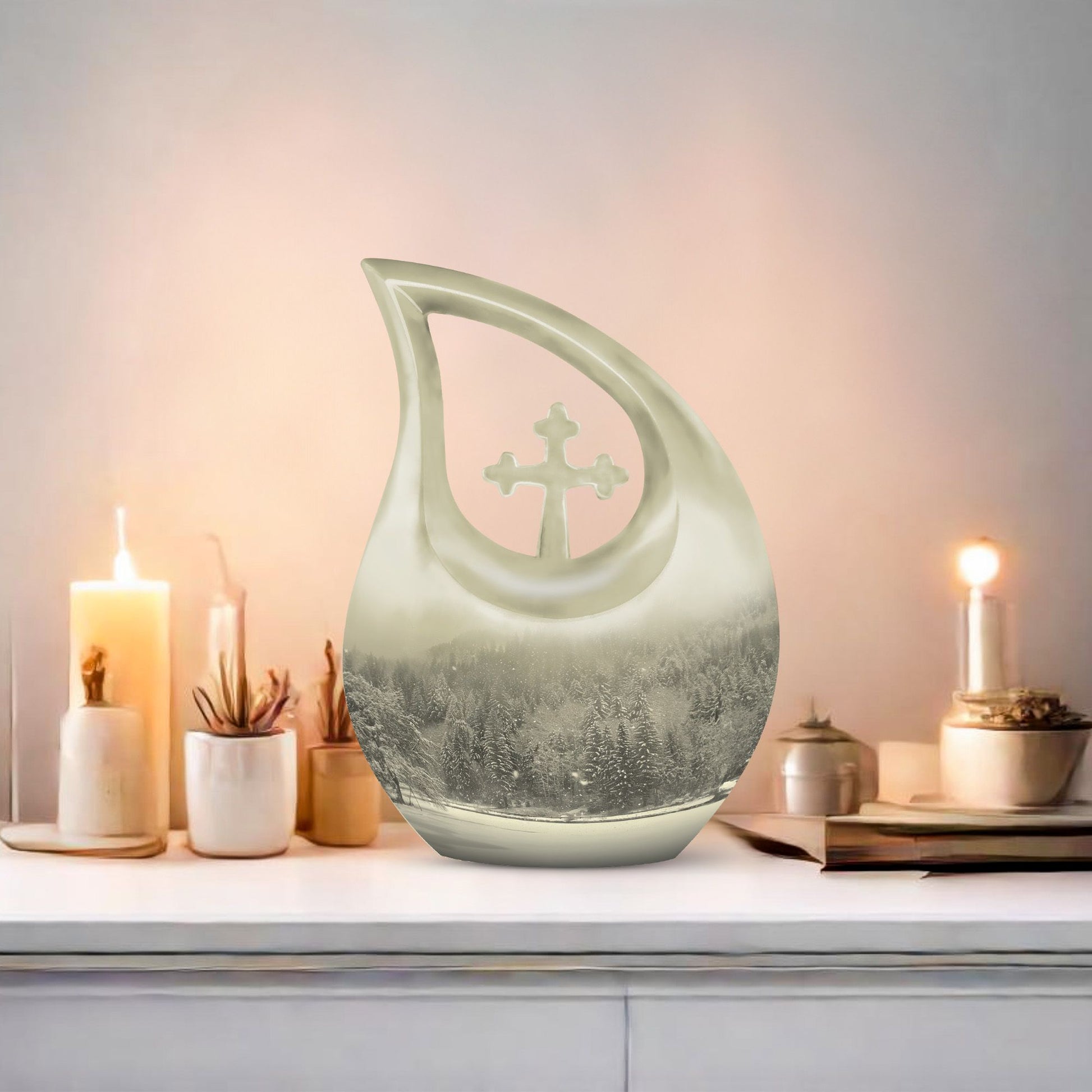 Mountain Winter Urns For Ashes - Adult Urns For Human Ashes Women