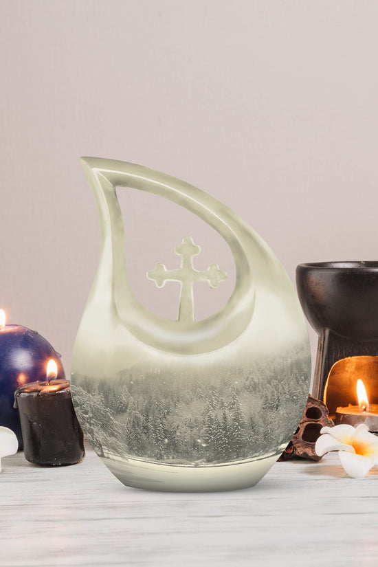 Mountain Winter Urns For Ashes - Adult Urns For Human Ashes Women