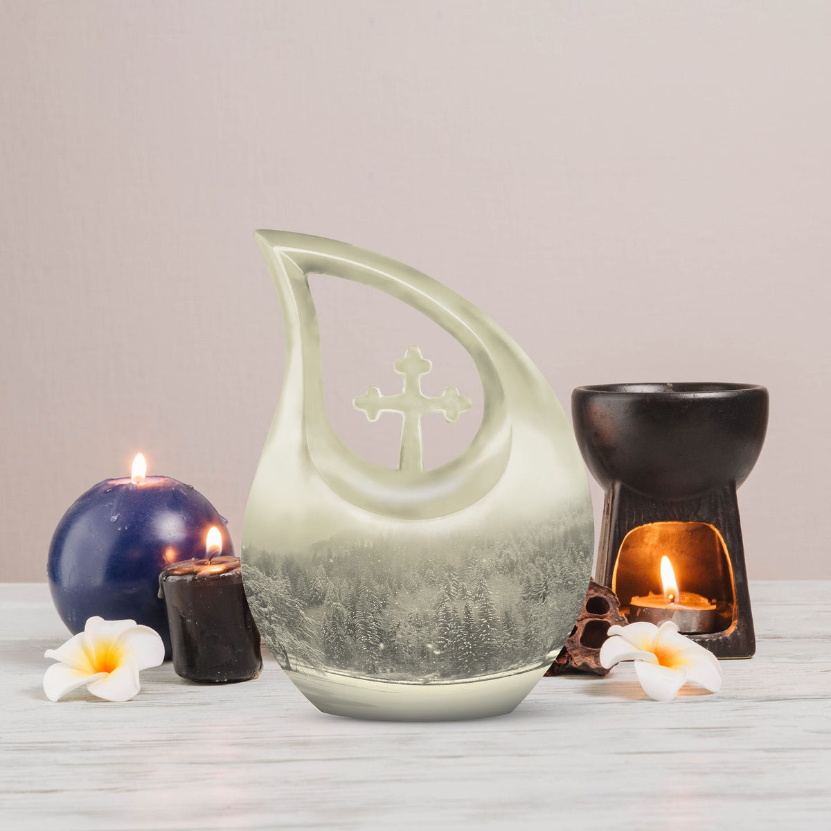 Mountain Winter Urns For Ashes - Adult Urns For Human Ashes Women