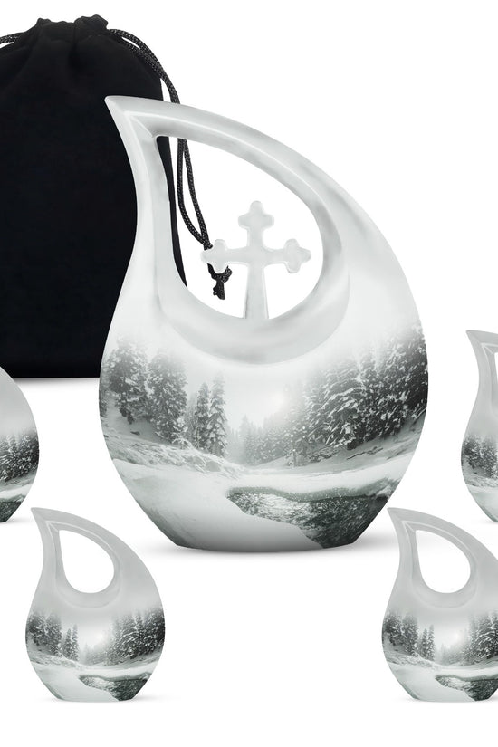Mountain Winter Urns For Ashes - Mini Small Urns For Men
