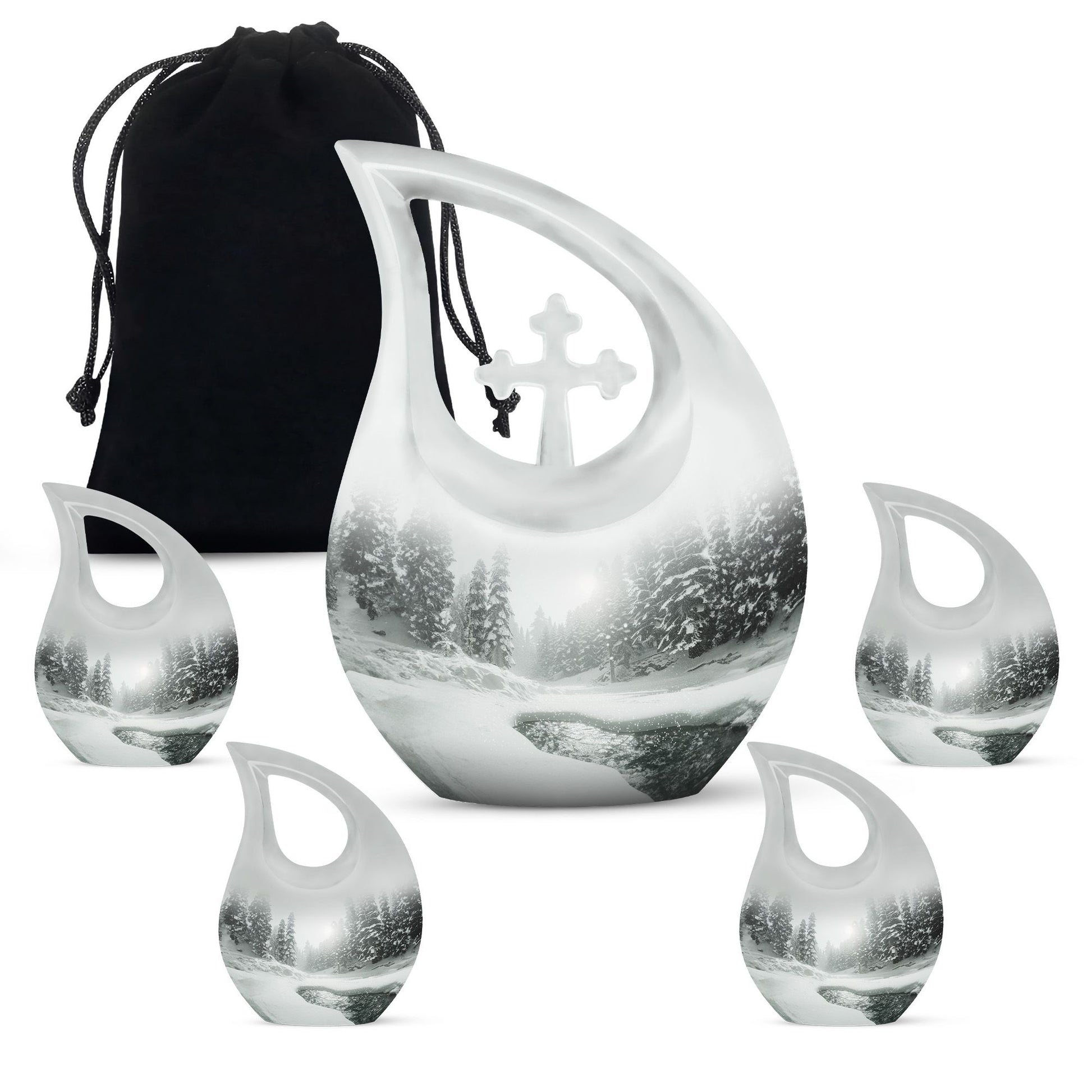 Mountain Winter Urns For Ashes - Mini Small Urns For Men