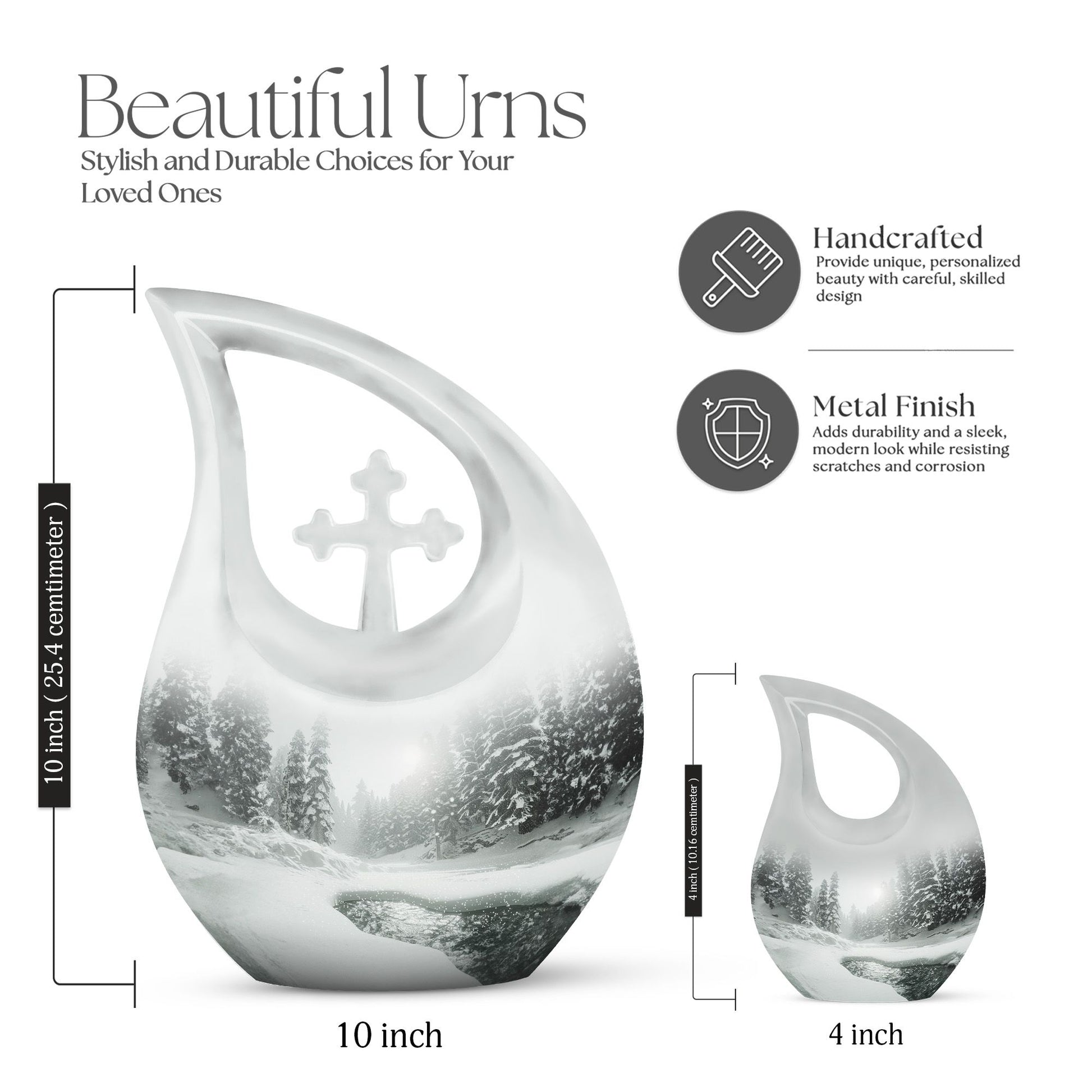 Mountain Winter Urns For Ashes - Mini Small Urns For Men
