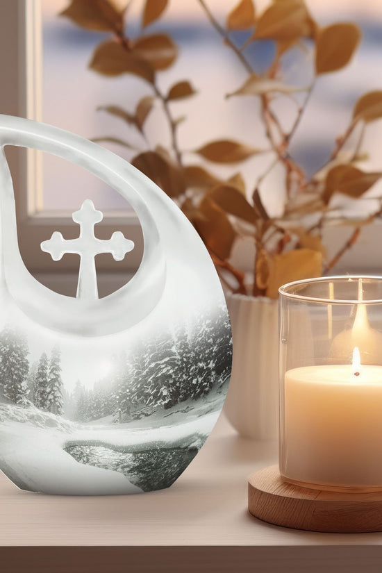 Mountain Winter Urns For Ashes - Mini Small Urns For Men