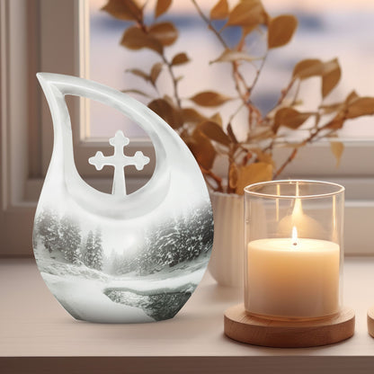 Mountain Winter Urns For Ashes - Mini Small Urns For Men
