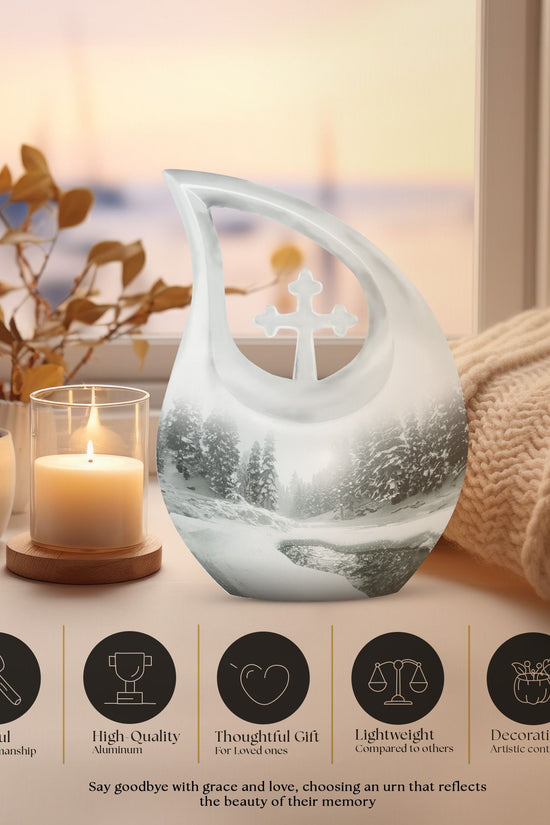 Mountain Winter Urns For Ashes - Mini Small Urns For Men