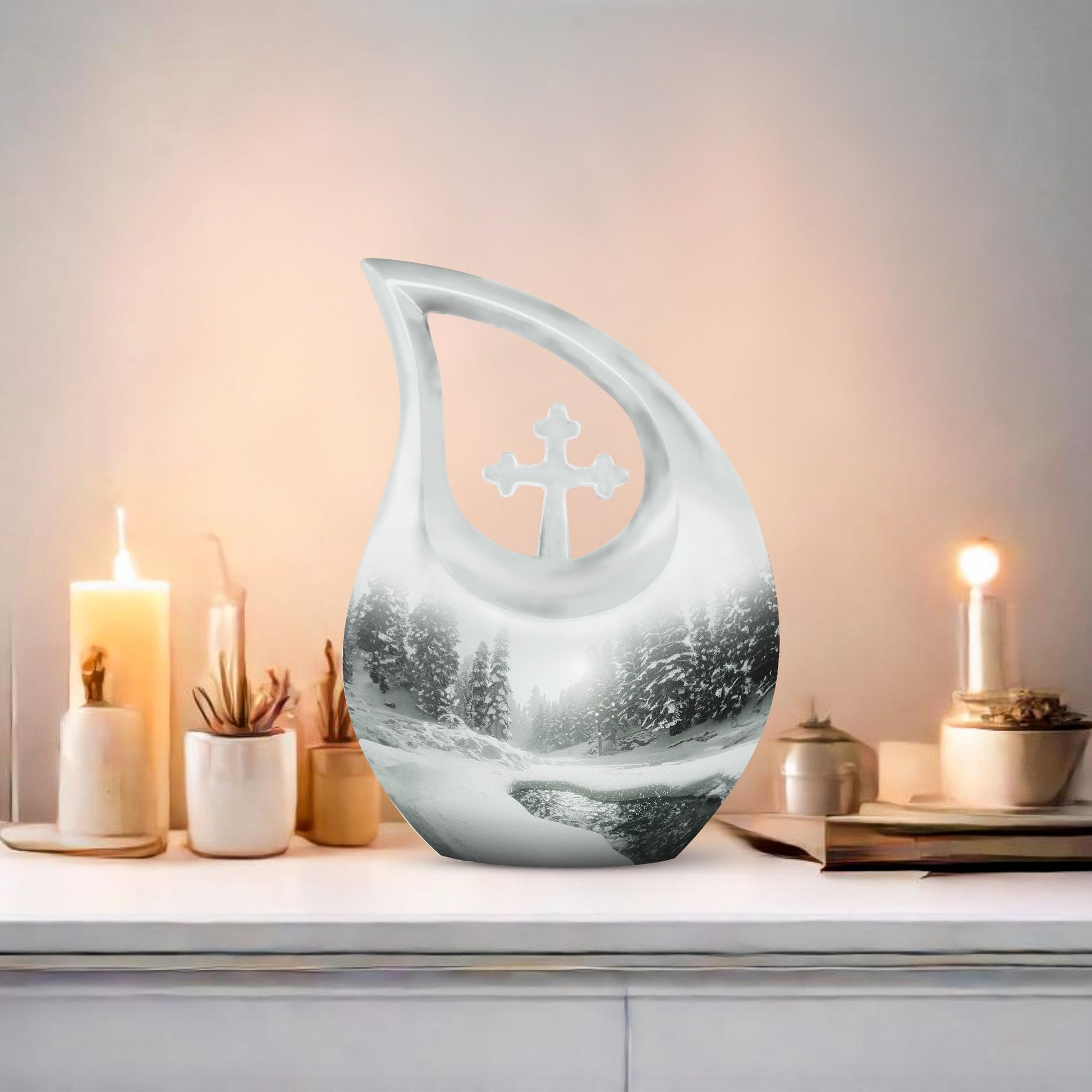 Mountain Winter Urns For Ashes - Mini Small Urns For Men