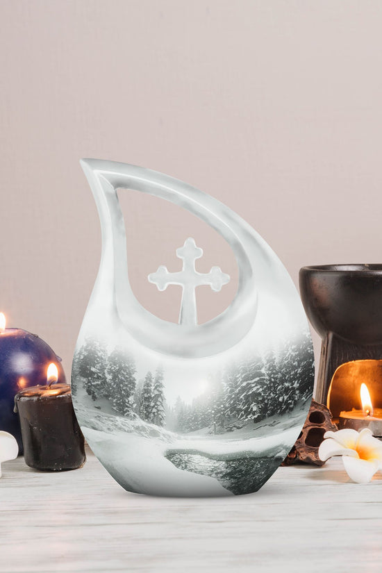 Mountain Winter Urns For Ashes - Mini Small Urns For Men