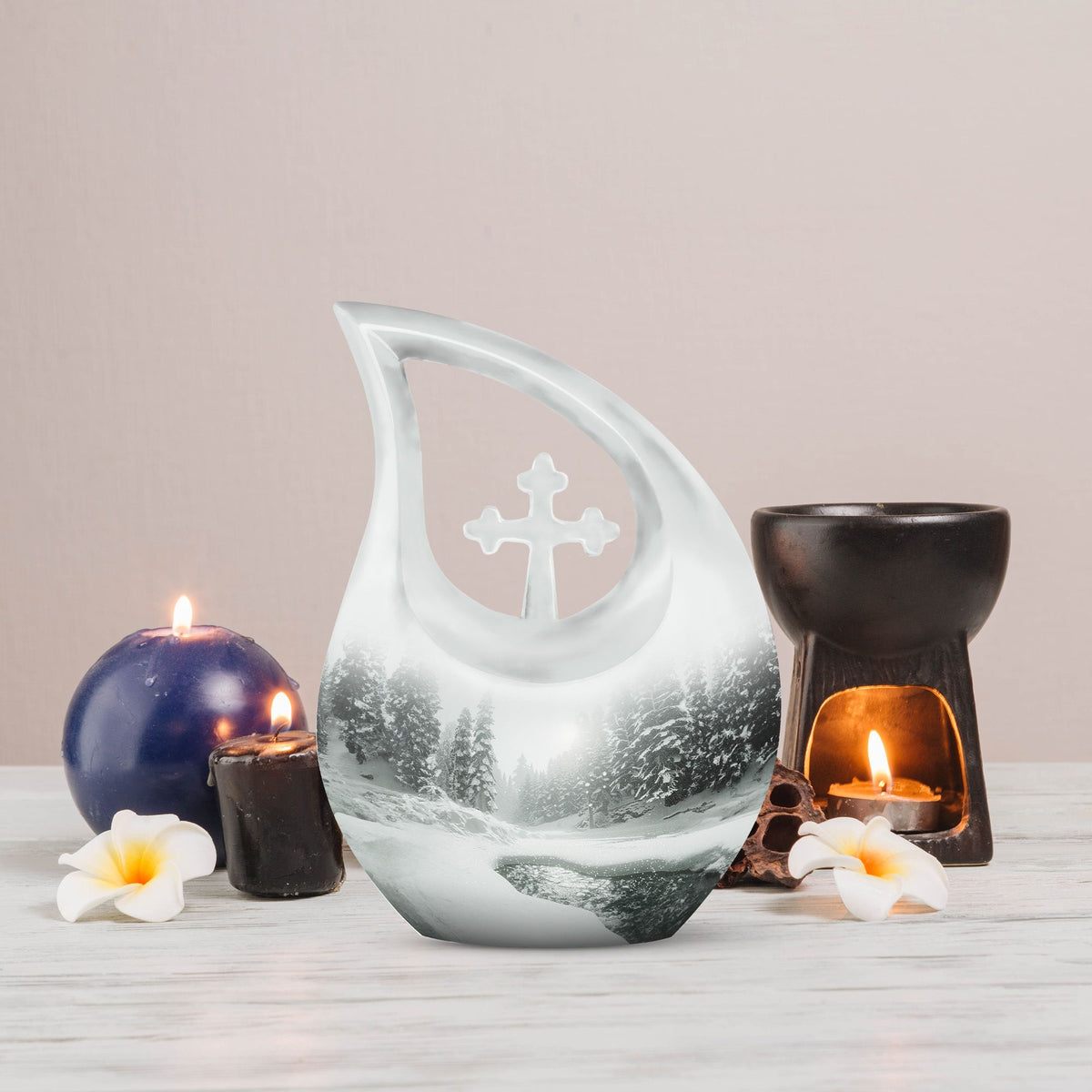 Mountain Winter Urns For Ashes - Mini Small Urns For Men