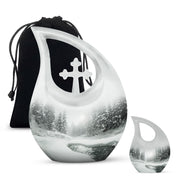 Mountain Winter Urns For Ashes - Mini Small Urns For Men