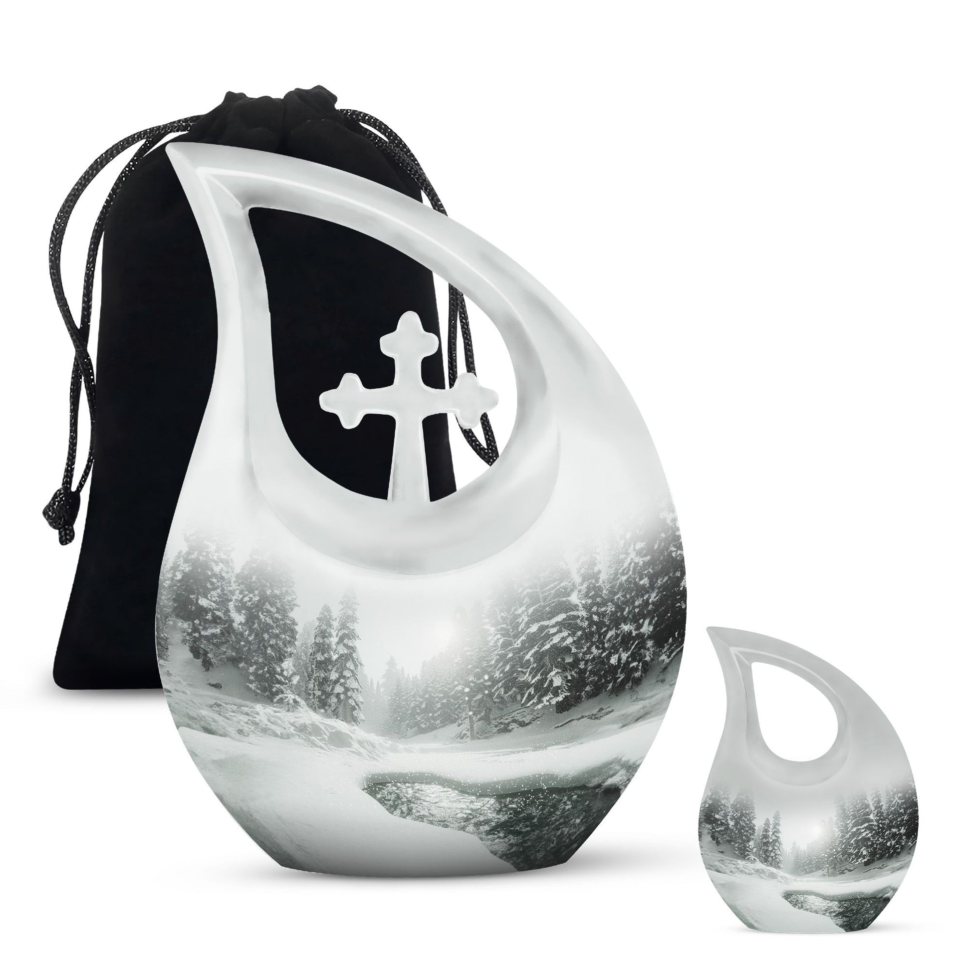 Mountain Winter Urns For Ashes - Mini Small Urns For Men