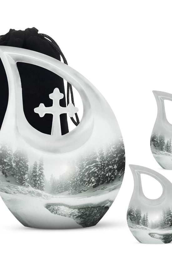 Mountain Winter Urns For Ashes - Mini Small Urns For Men