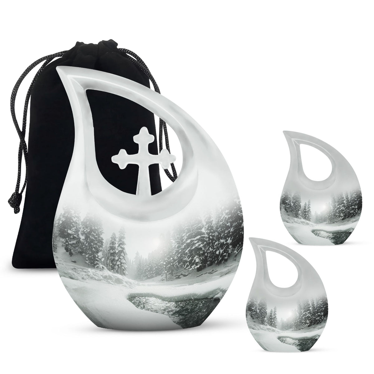 Mountain Winter Urns For Ashes - Mini Small Urns For Men