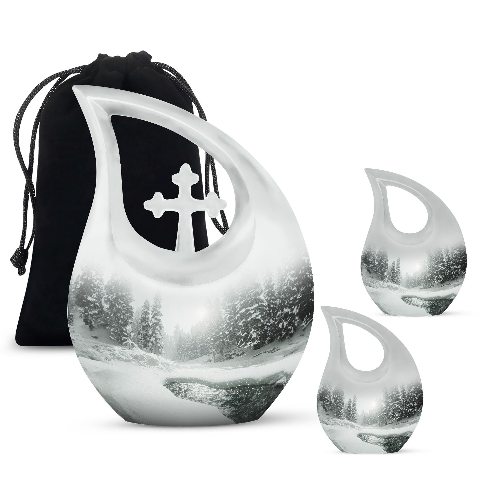 Mountain Winter Urns For Ashes - Mini Small Urns For Men