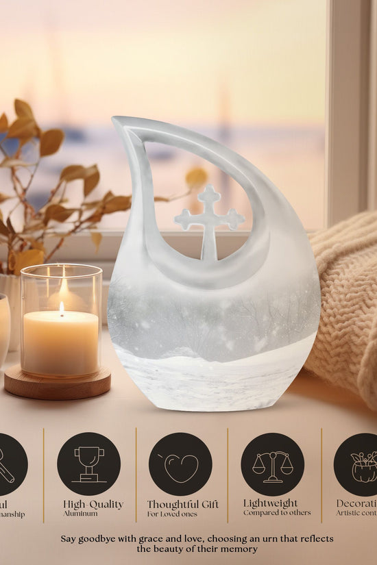 Mountain Winter Urns For Ashes - Ashes Keepsake For Men