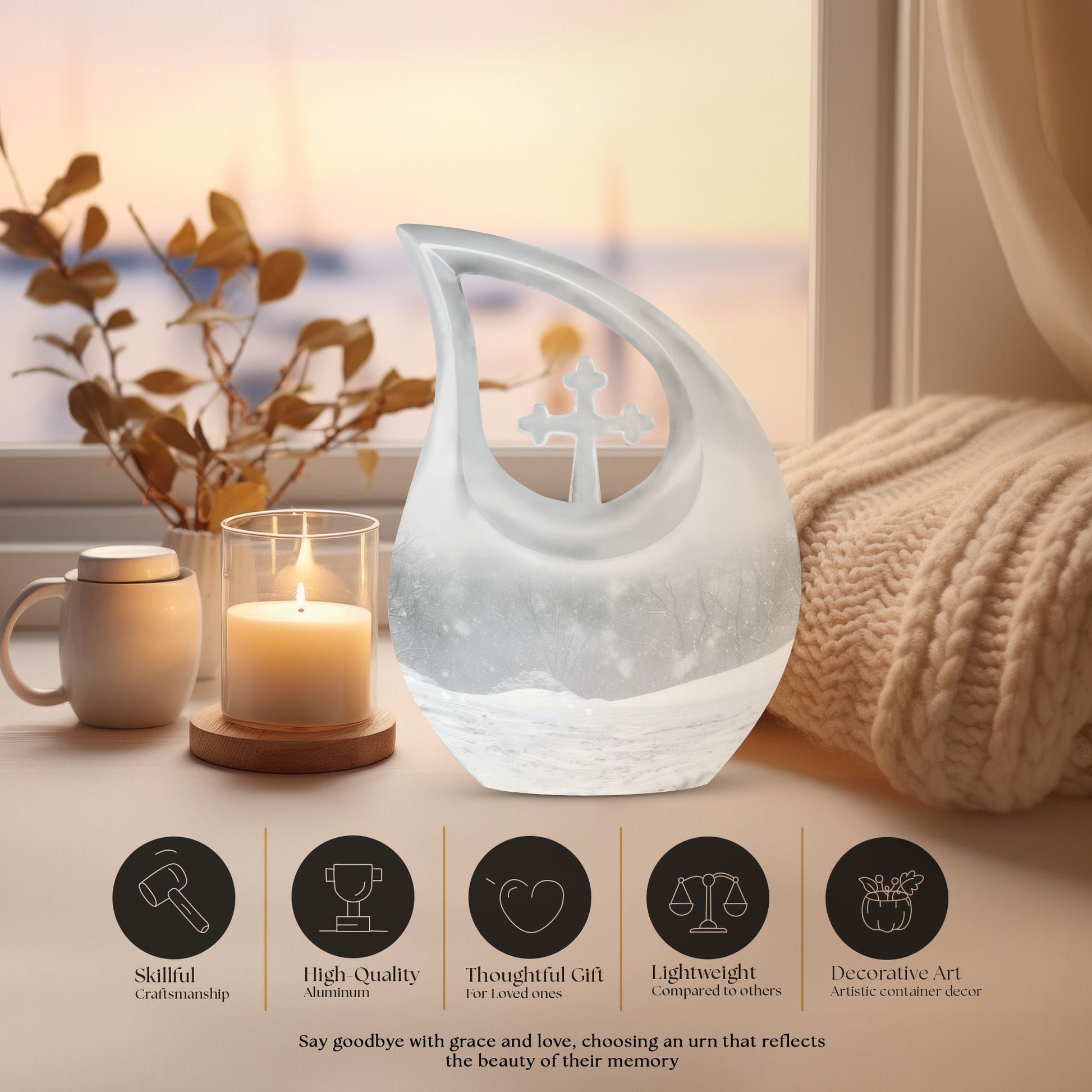Mountain Winter Urns For Ashes - Ashes Keepsake For Men