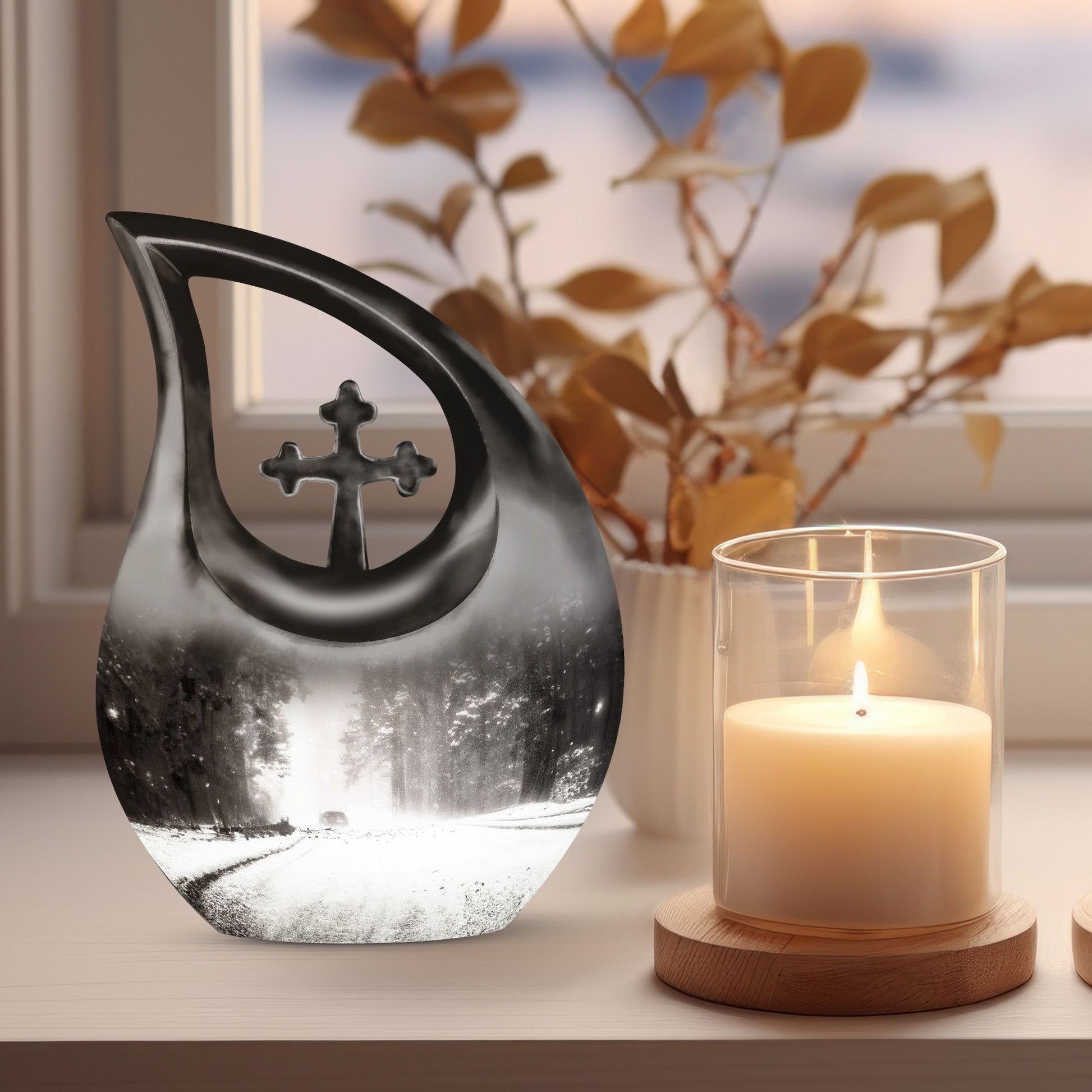 Mountain Winter Urns For Ashes - Mini Urn For Ashes For Women