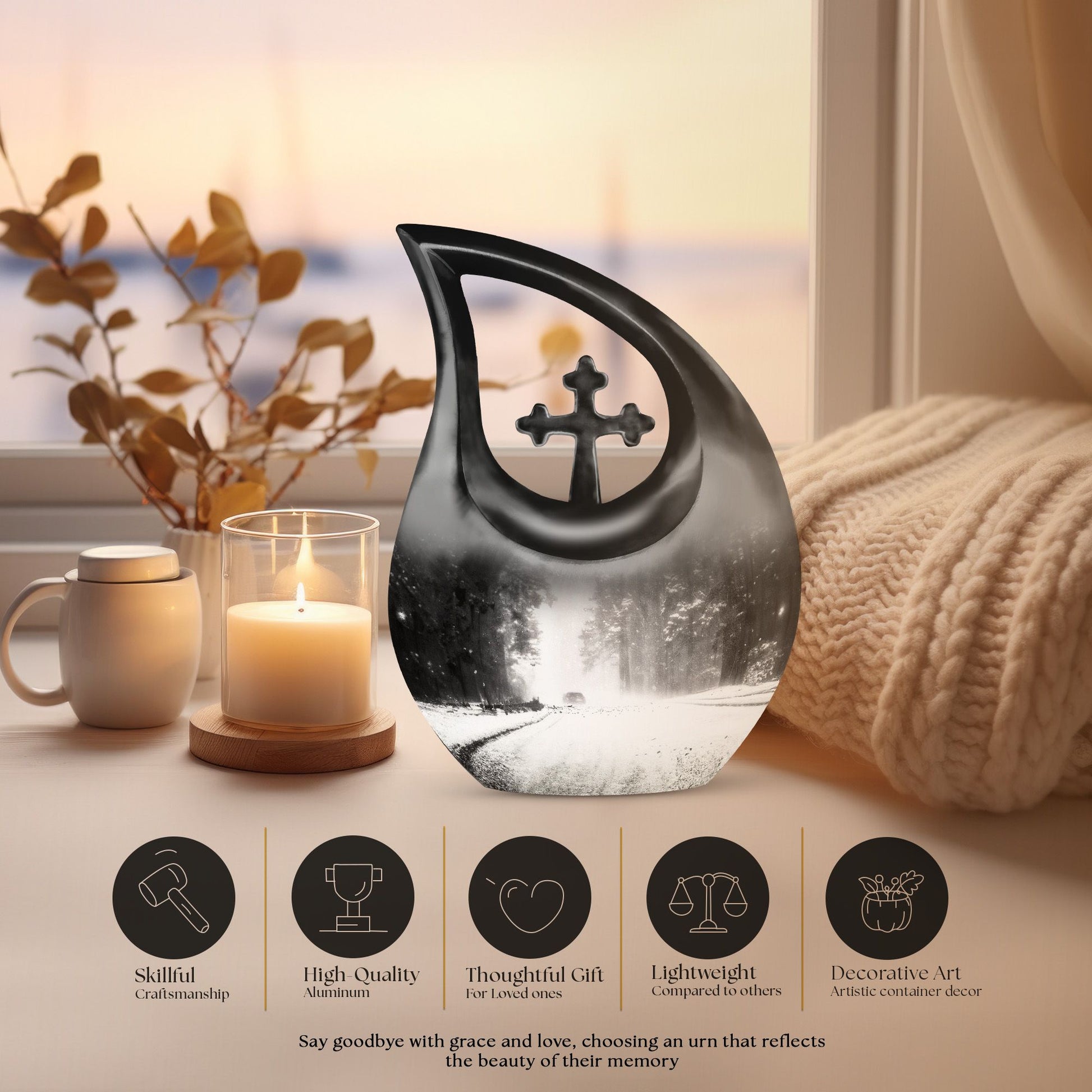 Mountain Winter Urns For Ashes - Mini Urn For Ashes For Women