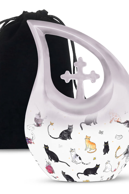 Artistic Pet Funeral Urn - Unique Pet Memorial Urn For Cat Ashes