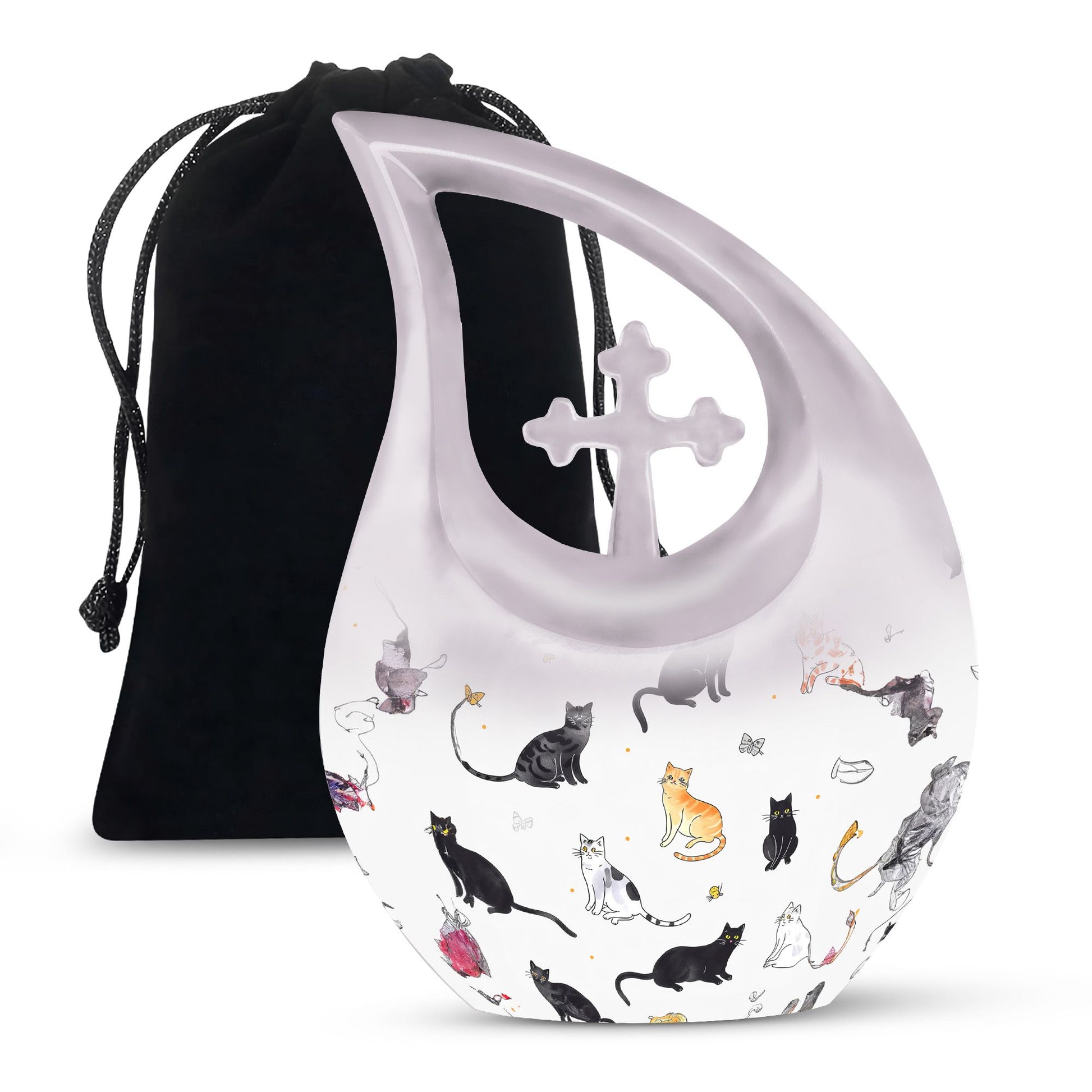 Artistic Pet Funeral Urn - Unique Pet Memorial Urn For Cat Ashes
