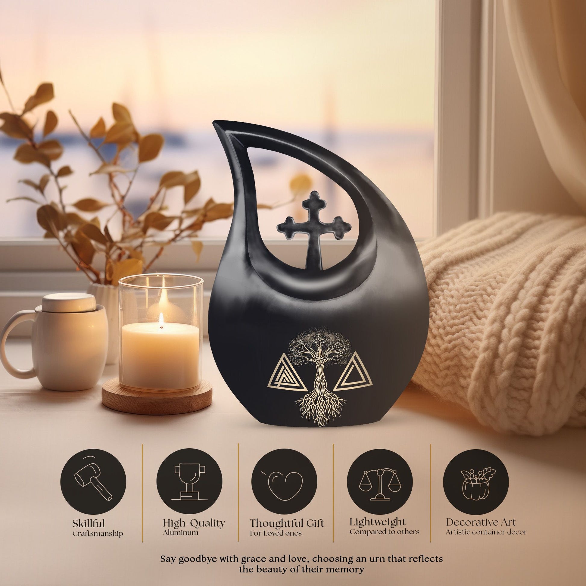 Catholic Urns For Ashes - Small Urn For Ashes Adult Male