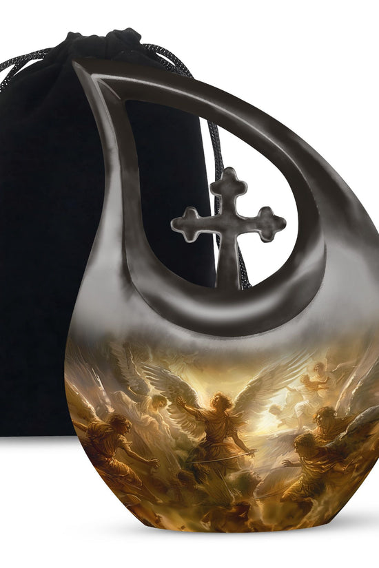 Golden Angel Cremation Urn - Aluminium Memorial Urn For Female