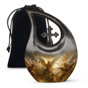 Golden Angel Cremation Urn - Aluminium Memorial Urn For Female