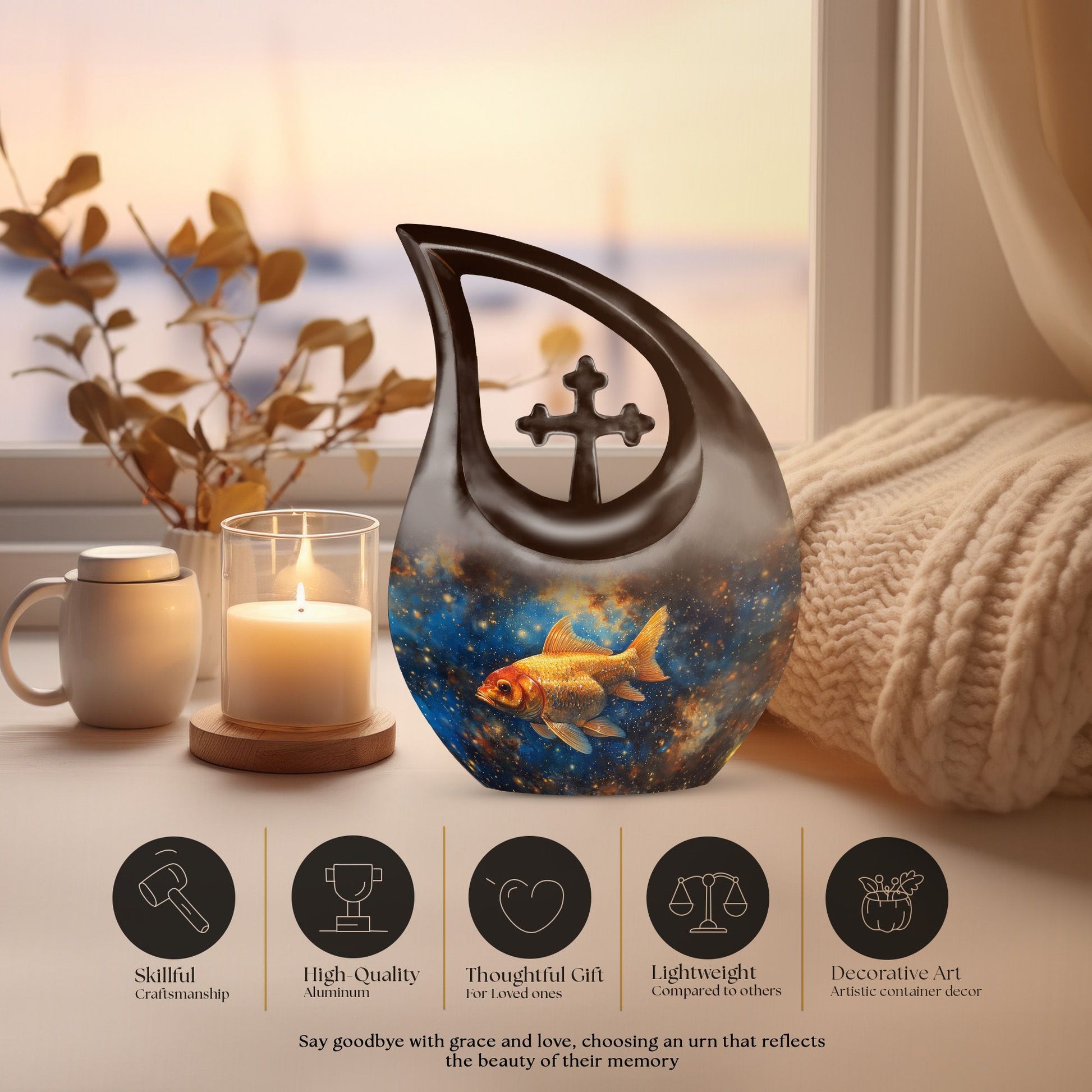 Fish Urns For Ashes - Burial Urns For Human Ashes Adult Male