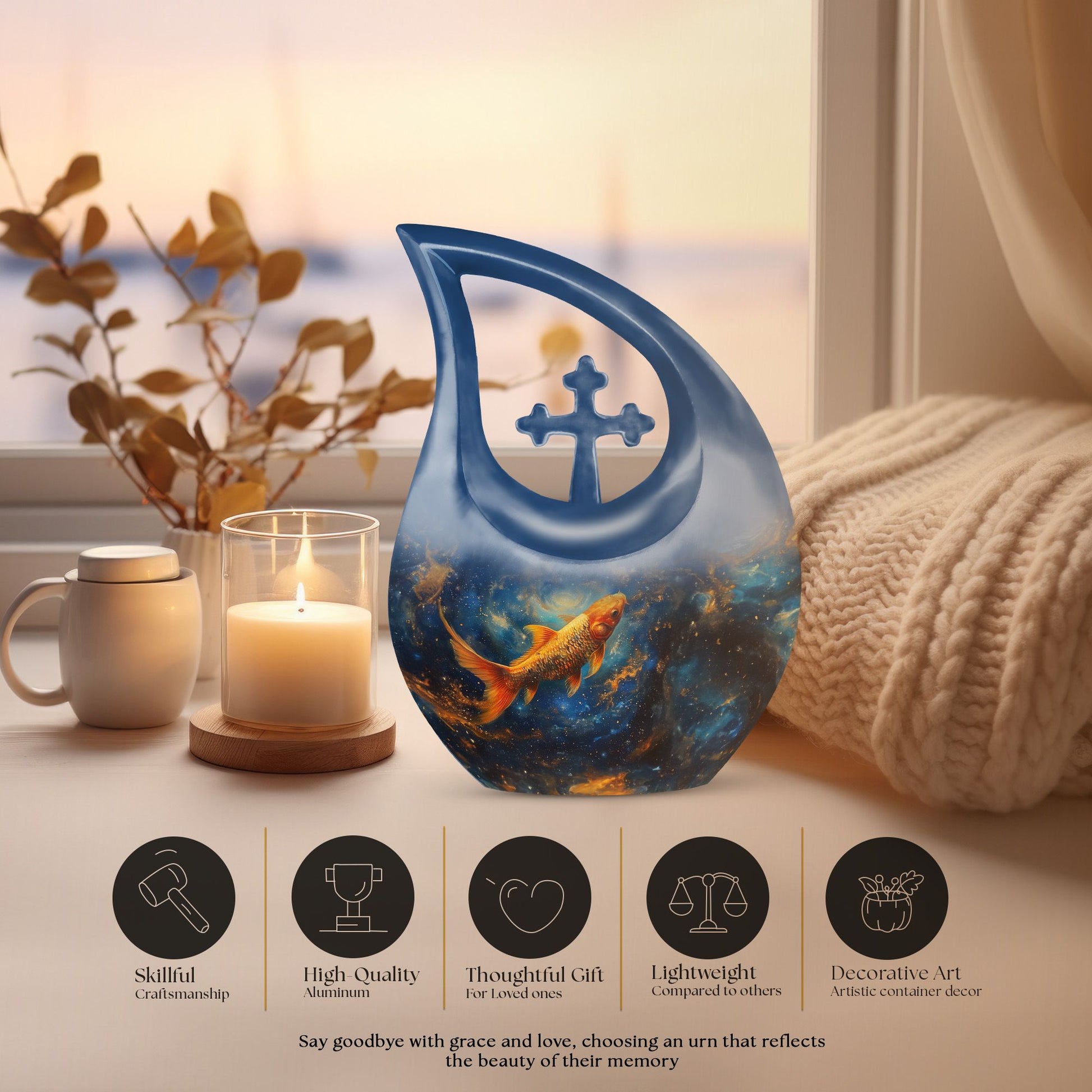 Fish Urns For Ashes - Large Urns For Human Ashes Adult Male