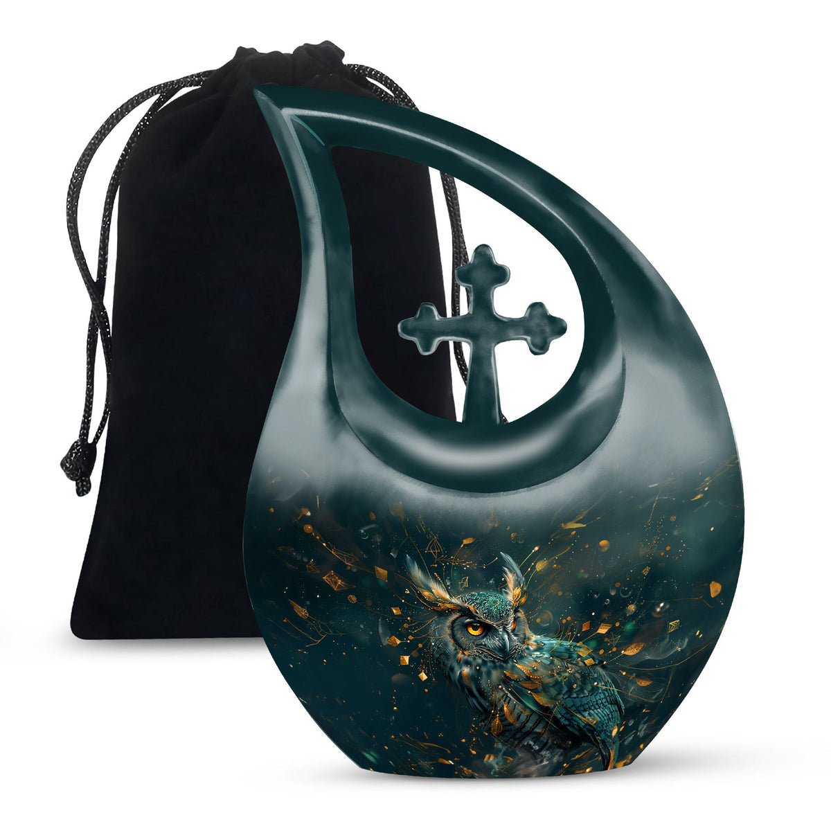 Fantasy Art Owl Memorial Urn - Elegant Cremation Urn For Ashes
