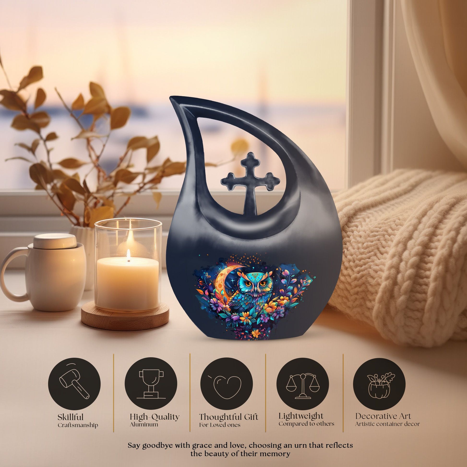 Owl Urns For Ashes - Funeral Urn - Memorial Urn