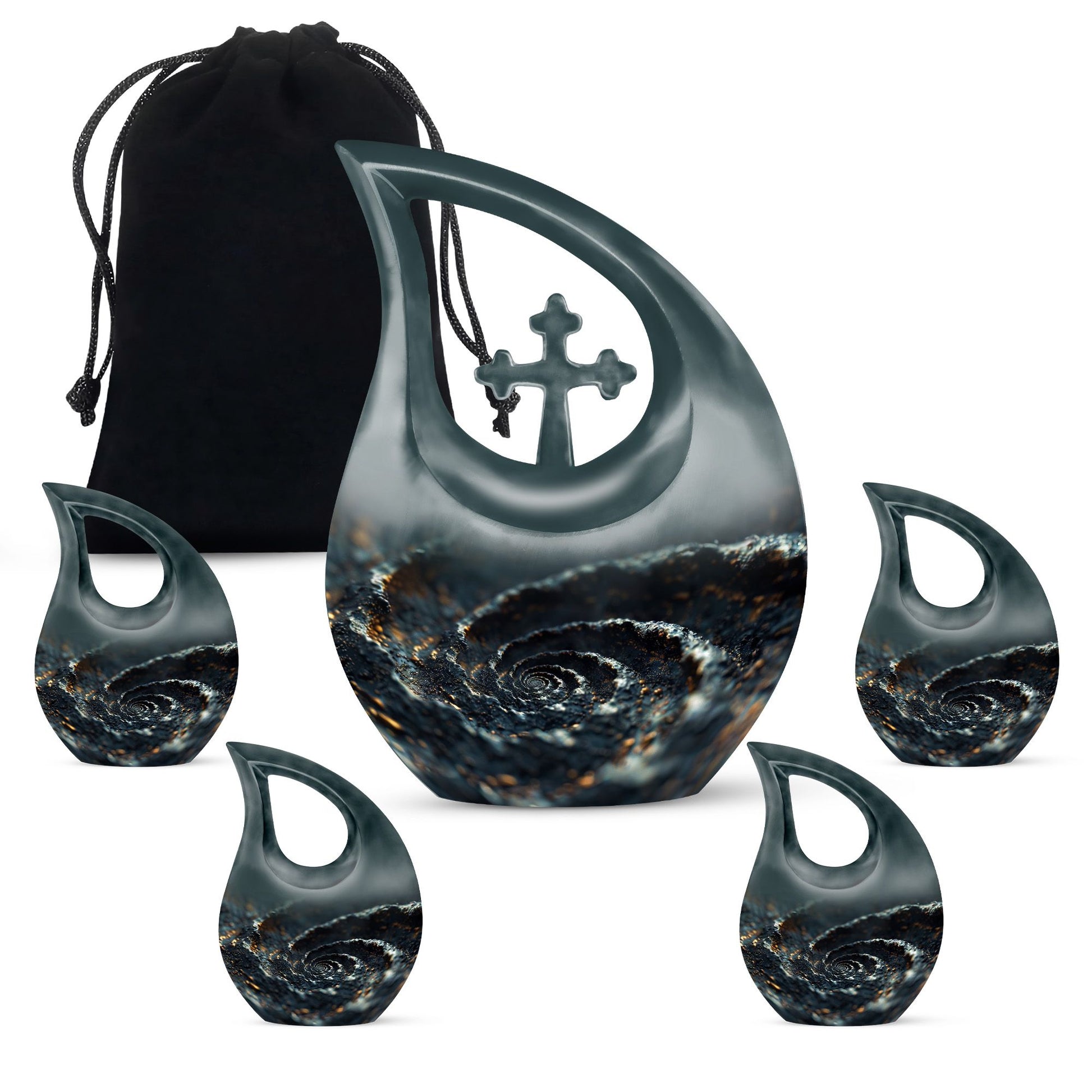 Spiral Urns For Ashes - Cremation Urns Large & Small Combo