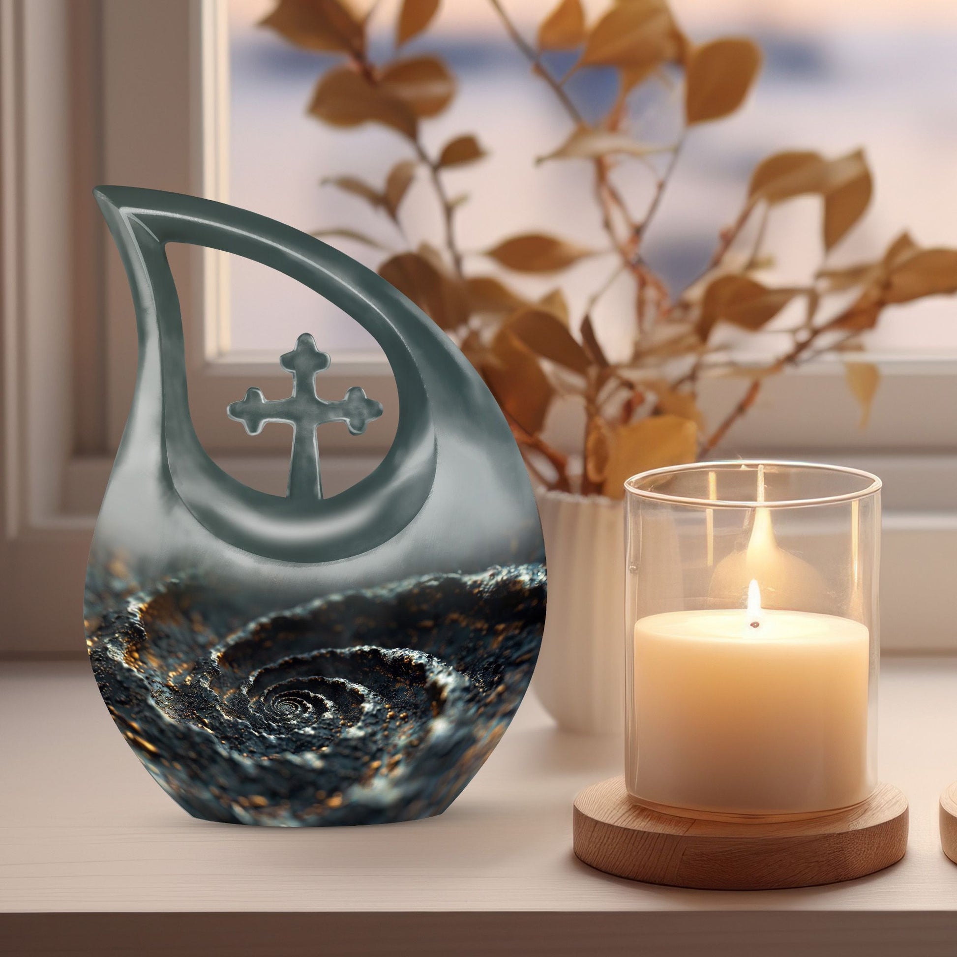 Spiral Urns For Ashes - Cremation Urns Large & Small Combo
