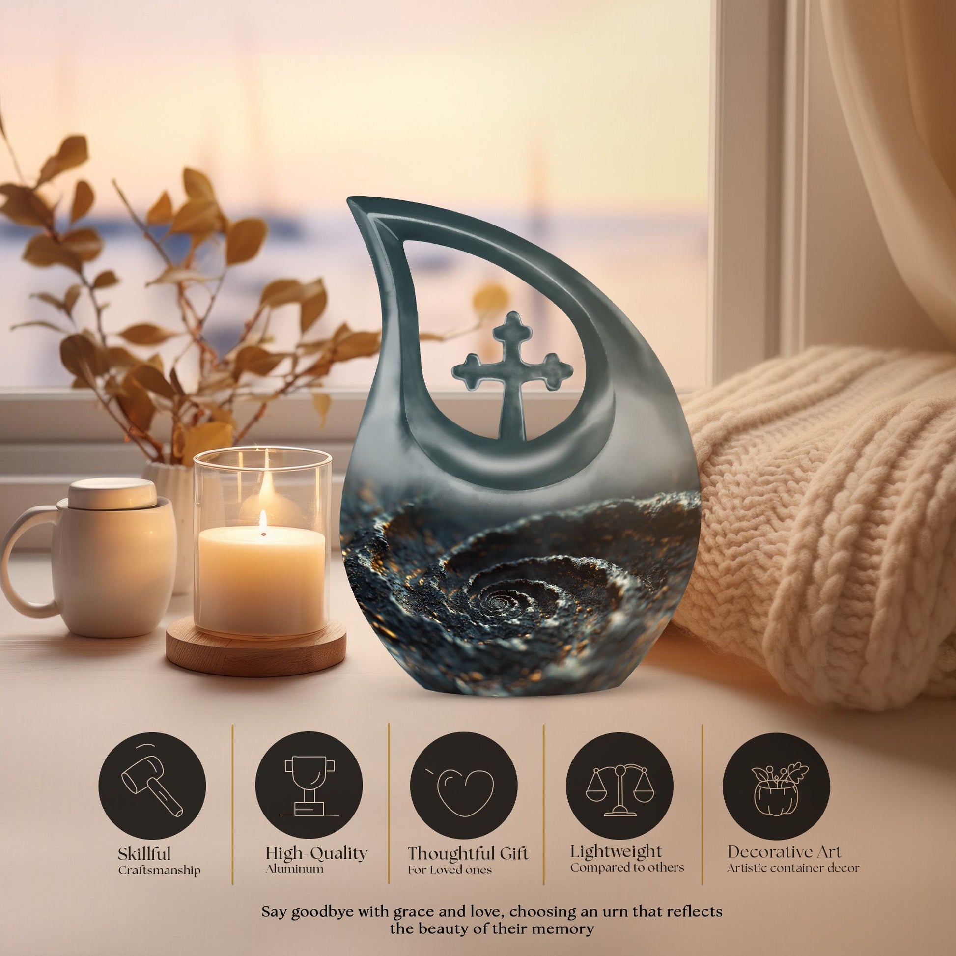 Spiral Urns For Ashes - Cremation Urns Large & Small Combo