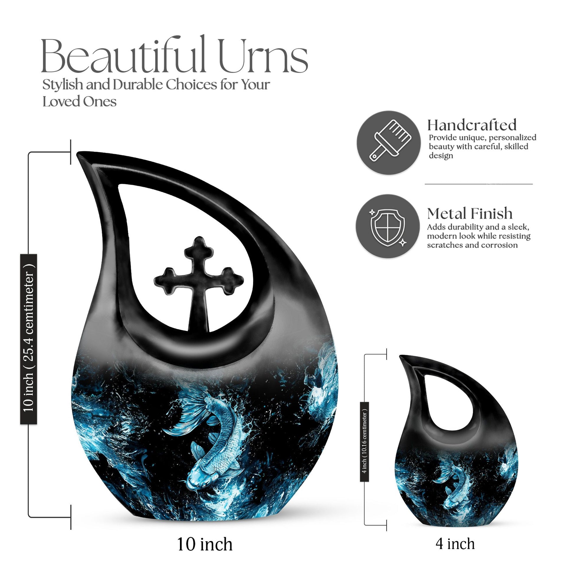 Fish Urns For Ashes - Small Burial Urns For Adult Human Ashes