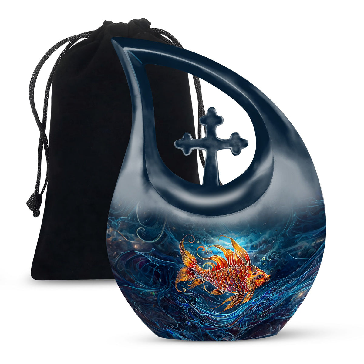 Fish Funeral Urn - Aluminum Memorial Urn For Adult Ashes
